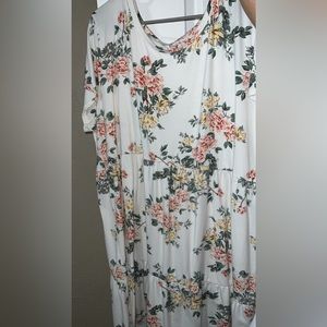 White floral mini dress